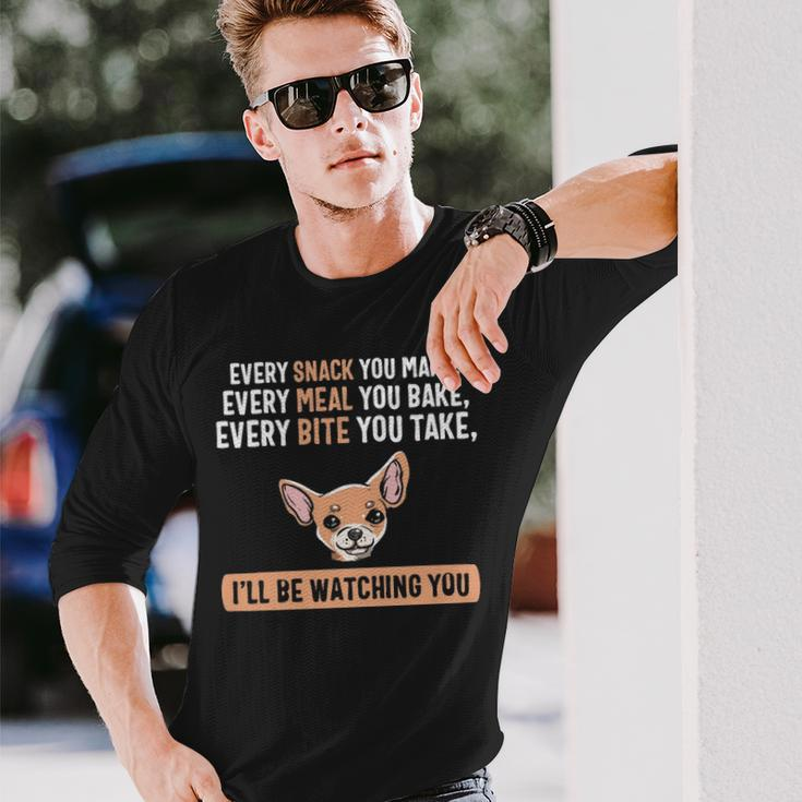 Every Snack Chiweenie Cute Puppy Owner Dog Lover Gif Long Sleeve T-Shirt Gifts for Him
