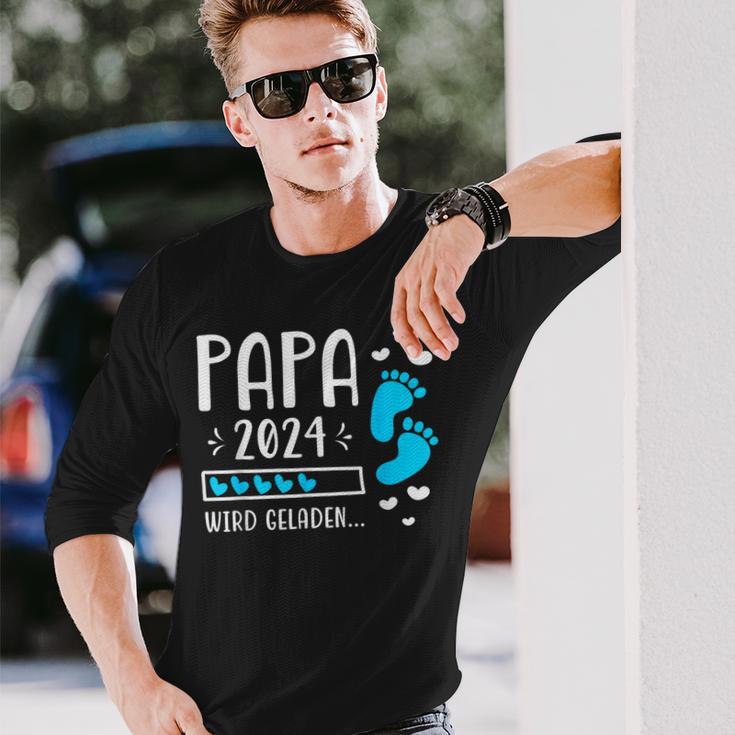 Father 2024 Wird Geladen Papa Loading 2024 Werdender Papa Langarmshirts Geschenke für Ihn