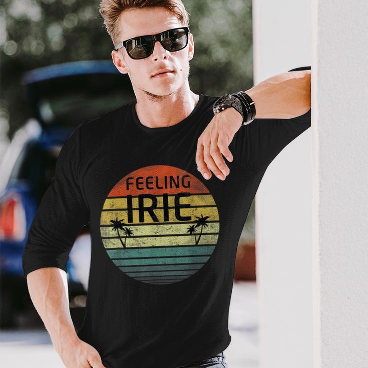 Feeling Irie Retro Sunset Jamaica Reggae Rasta Long Sleeve T-Shirt Gifts for Him