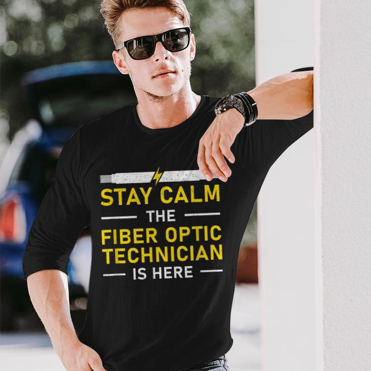 Fiber Optic Technician Sty Calm Lustige Optische Faser Langarmshirts Geschenke für Ihn