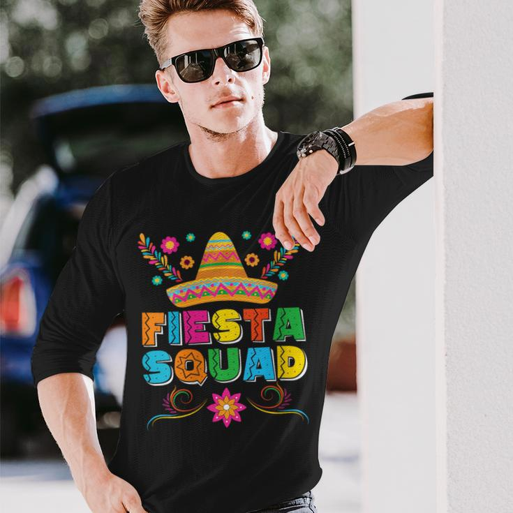 Fiesta Squad Cinco De Mayo Family Matching Mexican Sombrero Long Sleeve T-Shirt Gifts for Him