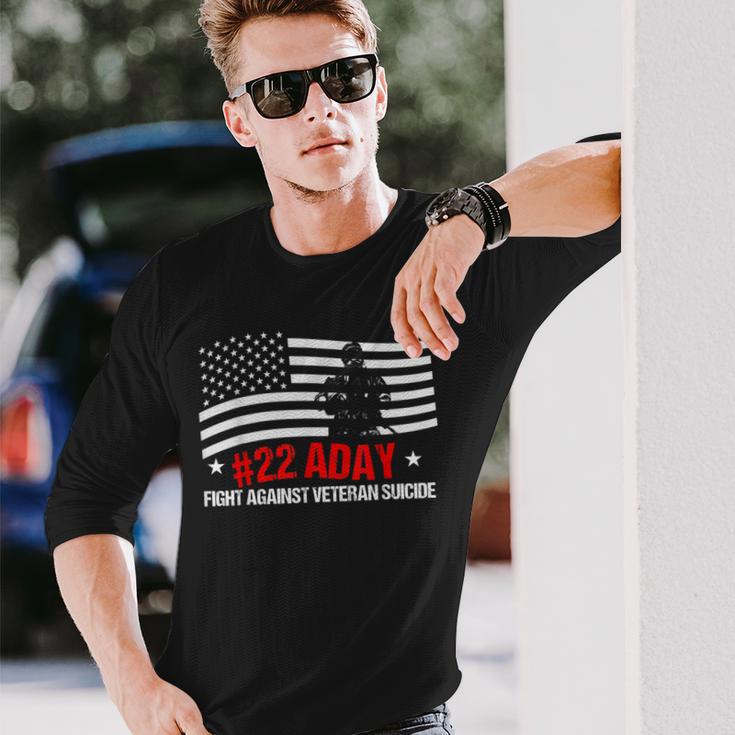 Fight Against Veteran Suicide Awareness Ptsd Veteran 22 Day Long Sleeve T-Shirt Gifts for Him