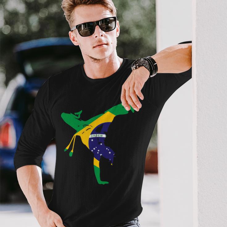 Flag Brazil Capoeira S Langarmshirts Geschenke für Ihn