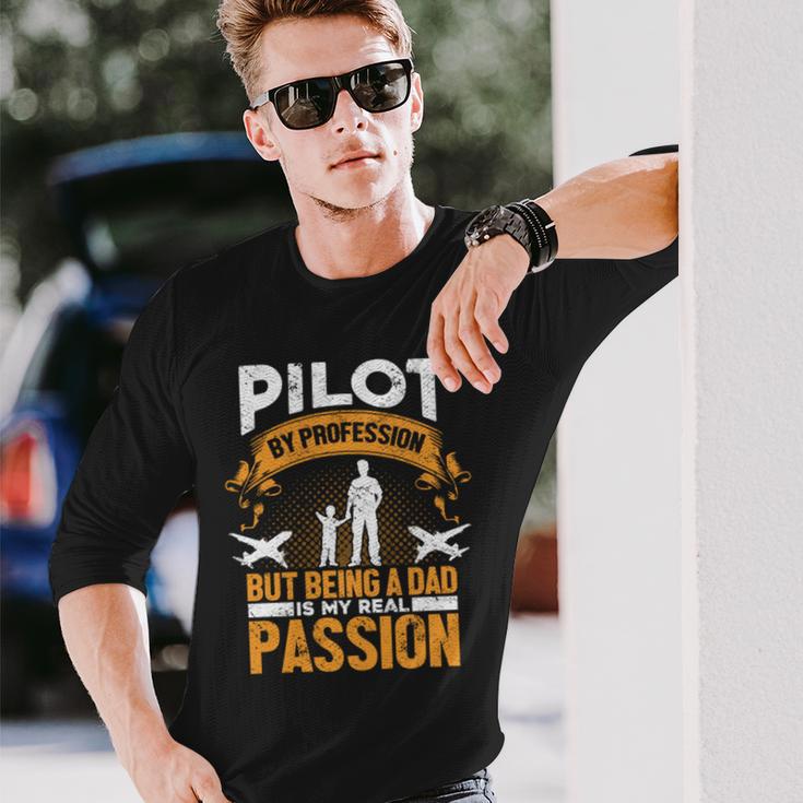 Flugzeug Pilot Kapitän Papaater Luftfahrt Piloten Flieger Langarmshirts Geschenke für Ihn