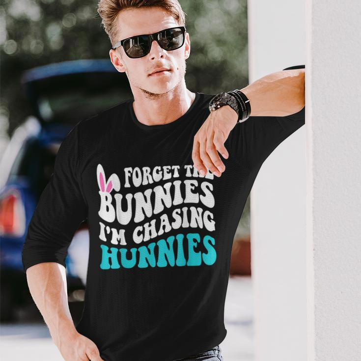 Forget The Bunnies I'm Chasing Hunnies Toddler Easter Long Sleeve T-Shirt Gifts for Him