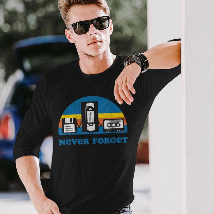 Never Forget Nostalgia Vintage Retro Langarmshirts Geschenke für Ihn