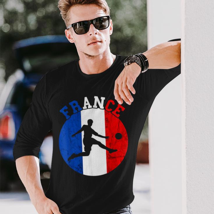 Frankreich Flagge Französisch Fußball Team French Roots French Pride Langarmshirts Geschenke für Ihn