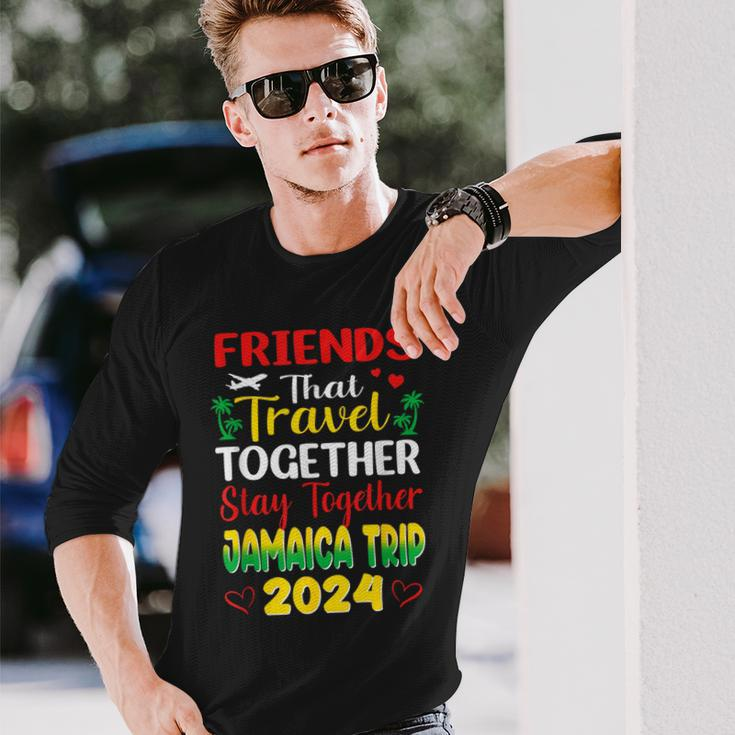 Friends That Travel Together Jamaica Trip Caribbean 2024 Long Sleeve T-Shirt Gifts for Him