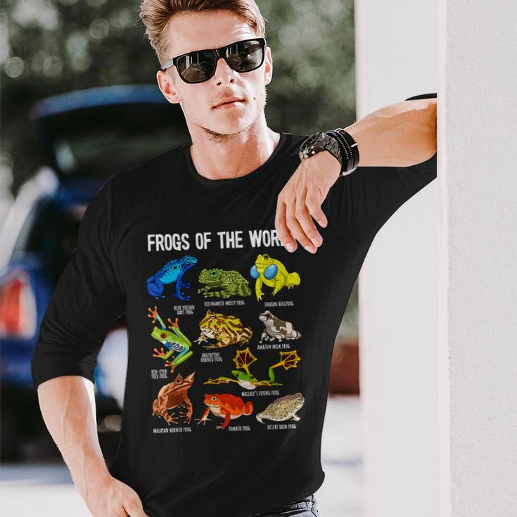 Frog Lover Types Of Frogs Frog Catcher Herpetology Frog Long Sleeve T-Shirt Gifts for Him