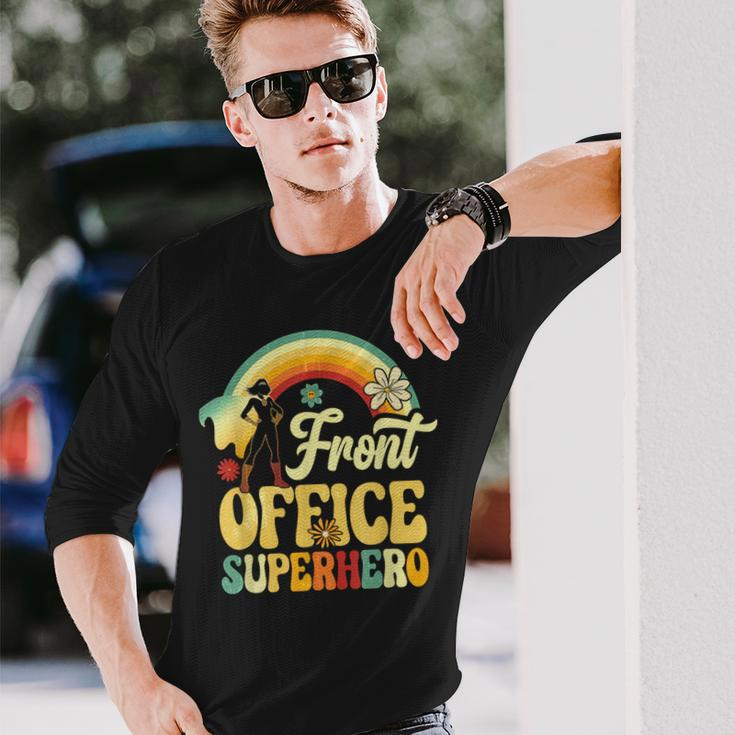 Front Office Superhero Secretary Administrative Assistant Long Sleeve T-Shirt Gifts for Him