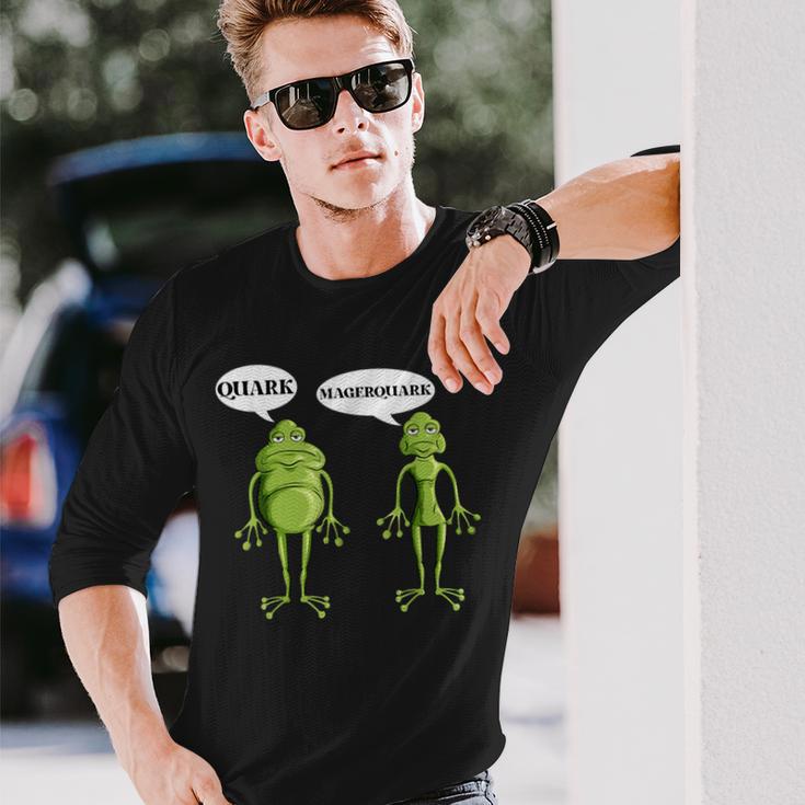 Frosch Macht Quark Diät Magerquark Wortspiel Schwarzes Langarmshirts Geschenke für Ihn