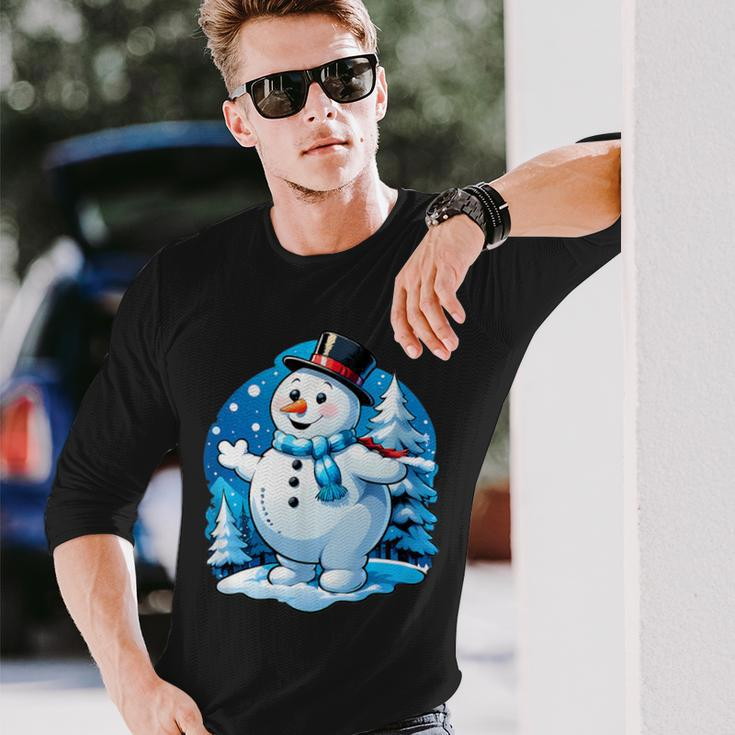 Frosty Friends Christmas Snowman In Winter Wonderland Long Sleeve T-Shirt Gifts for Him
