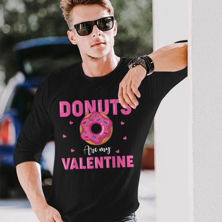 Adult Anti Valentine's Day Donuts Is My Valentine Long Sleeve T-Shirt Gifts for Him