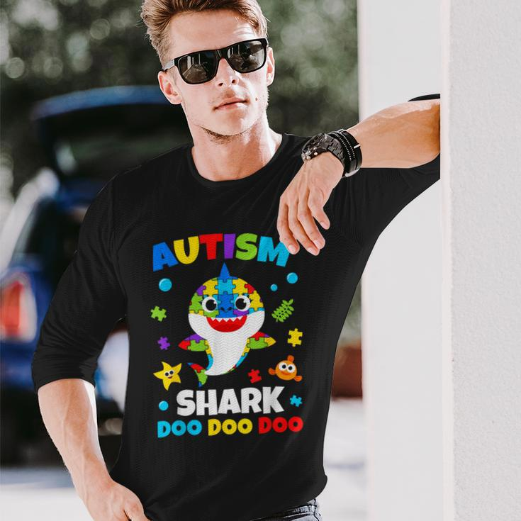 Autism Shark Puzzle Awareness Day Cute For Boys Girls Long Sleeve T-Shirt Gifts for Him