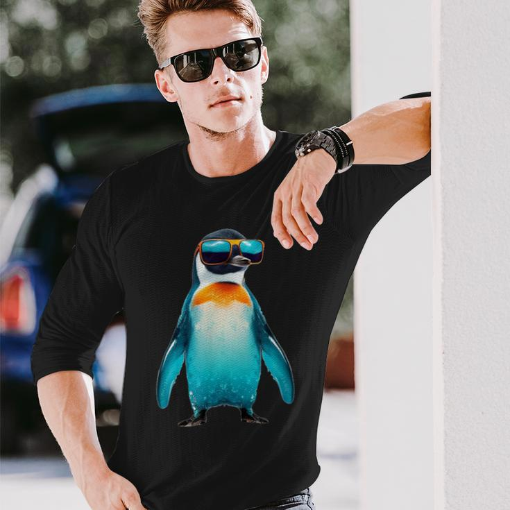 Bespectacled Emperor Penguin Long Sleeve T-Shirt Gifts for Him