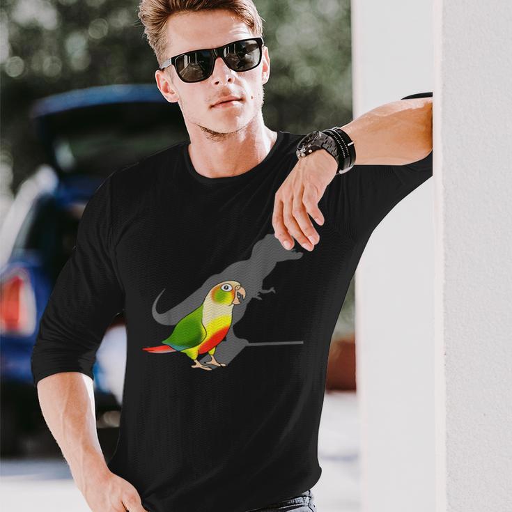 Birb Memes T-Rex Shadow Green Cheeked Pineapple Conure Long Sleeve T-Shirt Gifts for Him