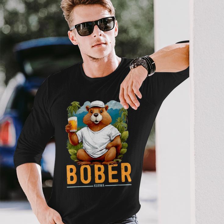 Bober Bóbr Kurwa Polish Bober Kurwa Bobr Langarmshirts Geschenke für Ihn