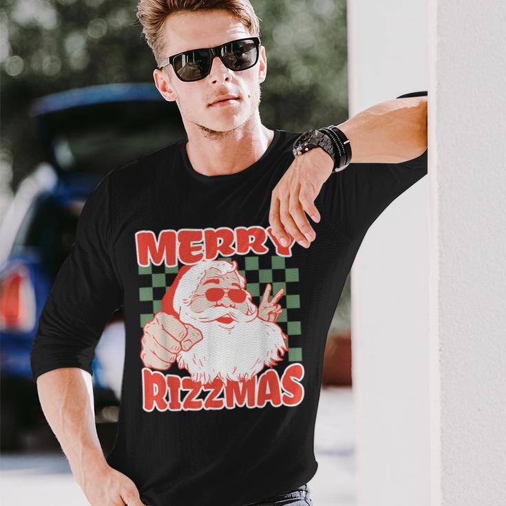 Christmas Rizz Meme Merry Rizzmas For Trendy Kid Long Sleeve T-Shirt ...