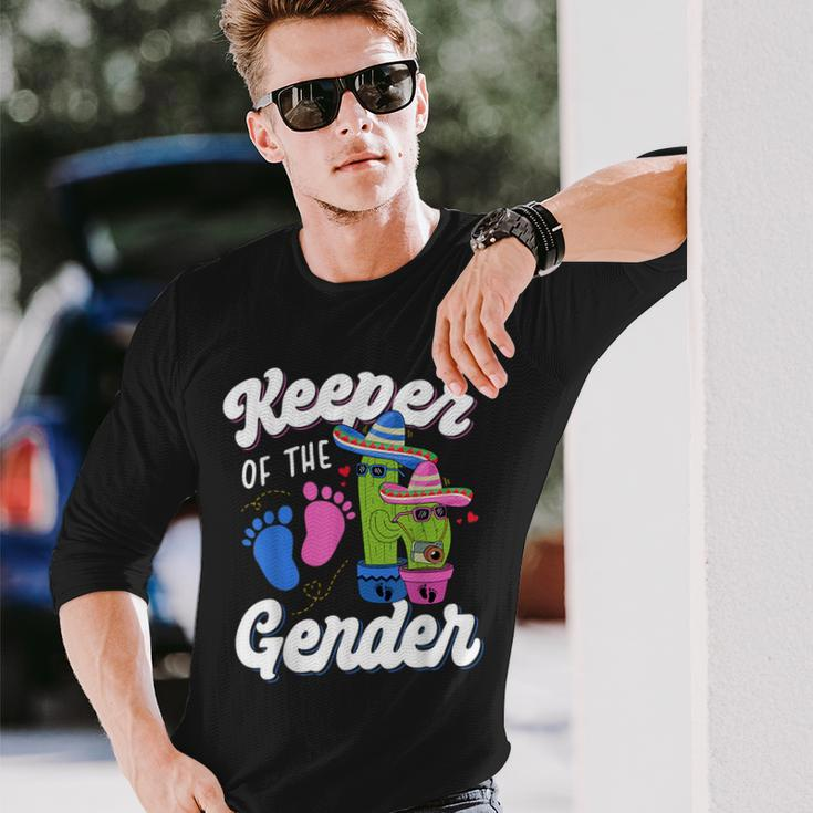 Cinco De Mayo Baby Shower Mexican Keeper Of The Gender Long Sleeve T-Shirt Gifts for Him