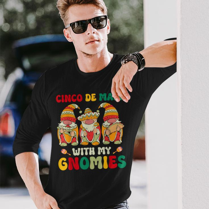 Cinco De Mayo With My Gnomies Trio Gnomes Boys Girls Long Sleeve T-Shirt Gifts for Him