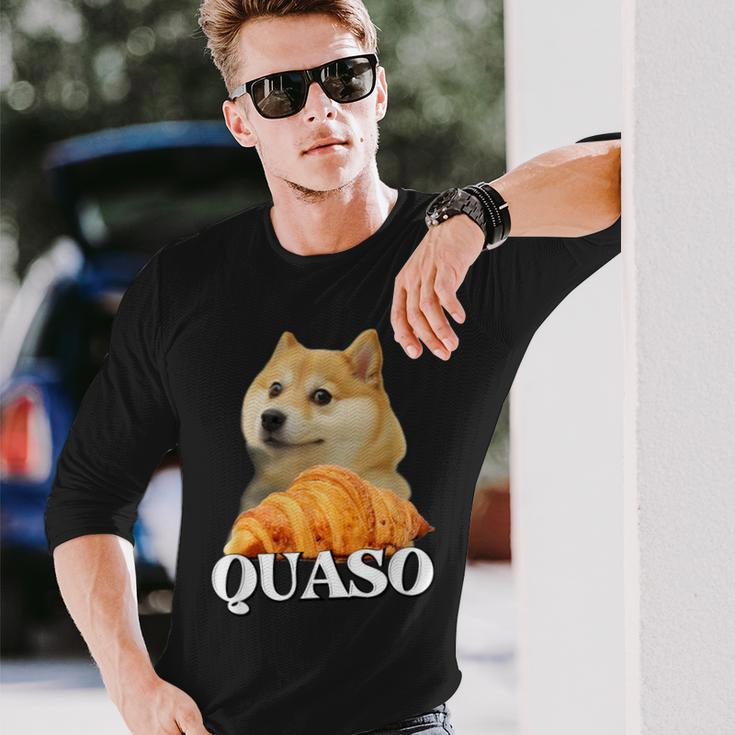 Croissant Quaso Meme Croissant Dog Meme Langarmshirts Geschenke für Ihn