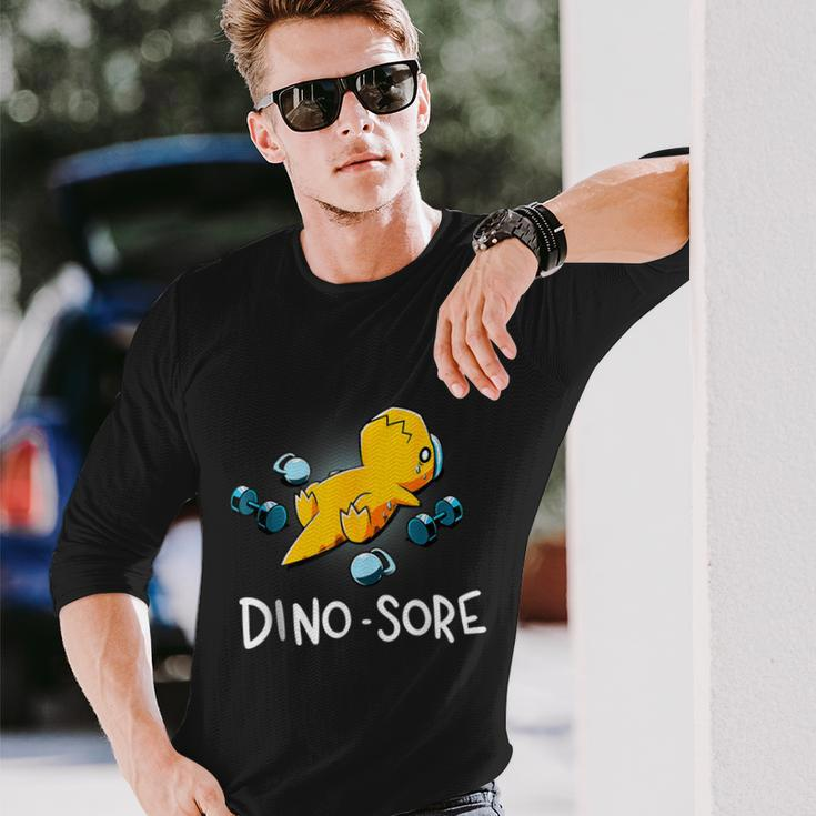 Dinosaur Workout Gym Fitness Lifting Cute Dino Sore Long Sleeve T-Shirt Gifts for Him