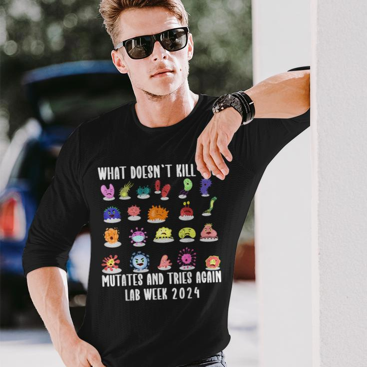 What Doesn't Kill You Mutates Biology Lab Week 2024 Long Sleeve T-Shirt Gifts for Him