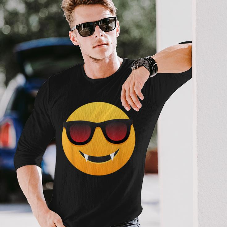 Easy Vampire Face Emoticon Long Sleeve T-Shirt Gifts for Him
