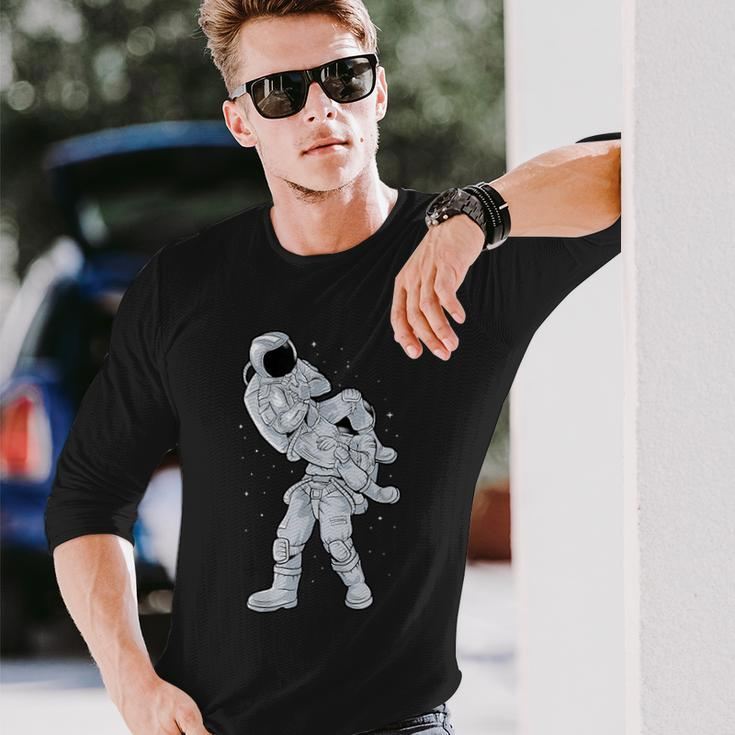 Galaxy Bjj Astronaut Flying Armbar Jiu-Jitsu Brazilian Long Sleeve T-Shirt Gifts for Him