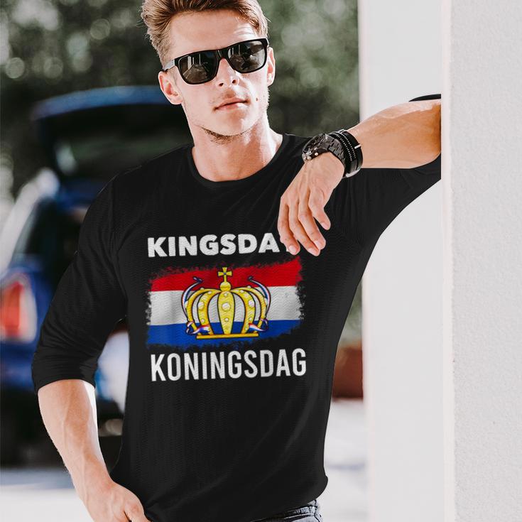 Koningsdag Netherlands Flag Dutch Holidays Kingsday Long Sleeve T-Shirt Gifts for Him