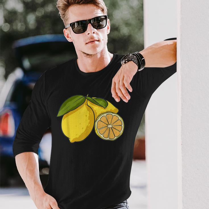 Lemon Citrus Fruit Langarmshirts Geschenke für Ihn