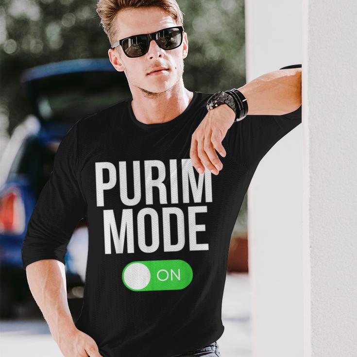 Purim Mode On Purim Festival Costume Long Sleeve T-Shirt Gifts for Him