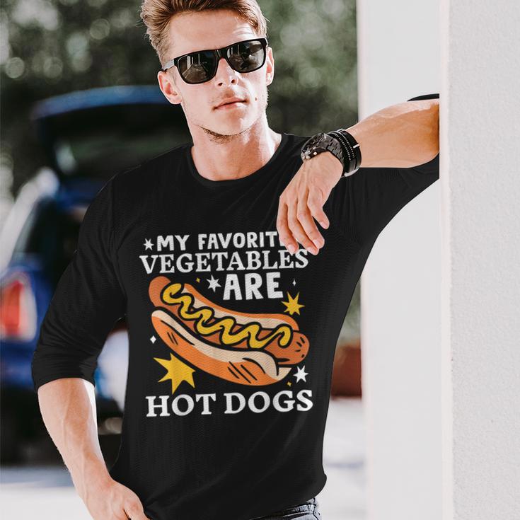 Sausage Bbg Hot Dogs Lover Hotdog Long Sleeve T-Shirt Gifts for Him