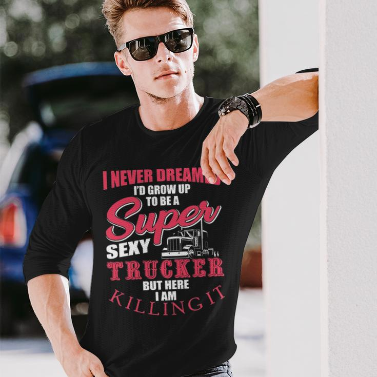 Truck Driver Semi Big Rig Trucking Trailer Truck Long Sleeve T-Shirt Gifts for Him