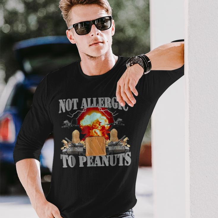 Weird Meme Not Allergic To Peanut Cursed Peanut Butter Long Sleeve T-Shirt Gifts for Him