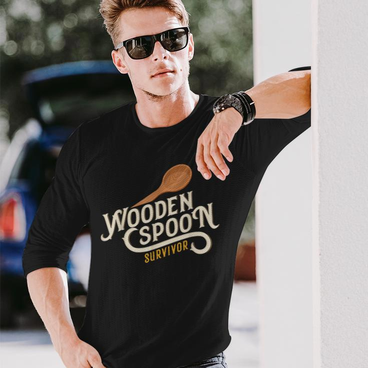 Wooden Spoon Survivor Vintage Retro Humor Long Sleeve T-Shirt Gifts for Him