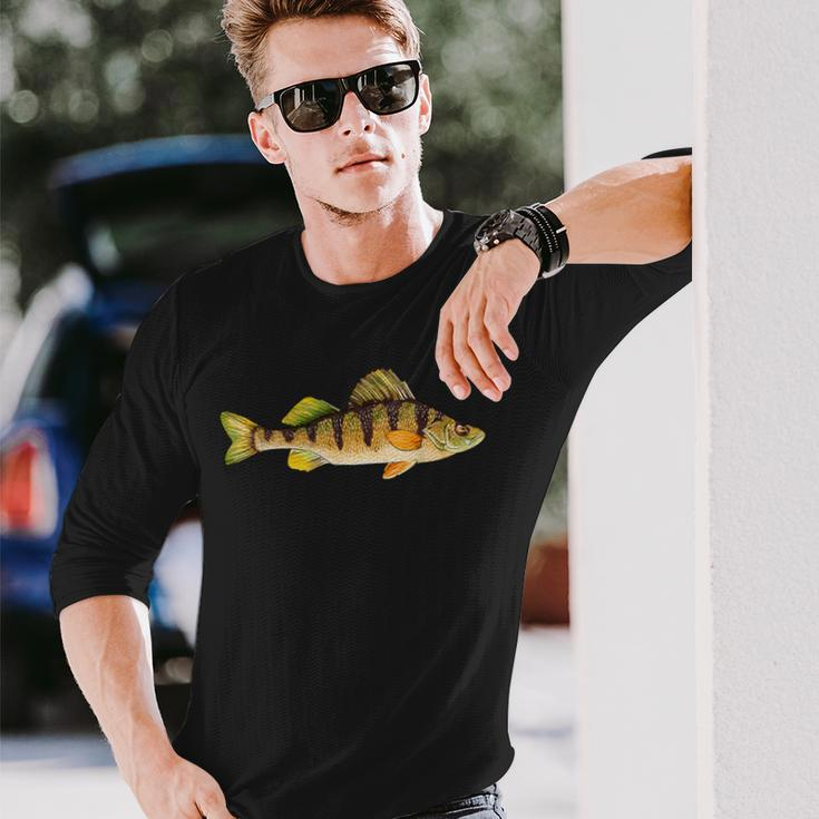 Yellow Perch Fishing Freshwater Fish Angler Long Sleeve T-Shirt Gifts for Him