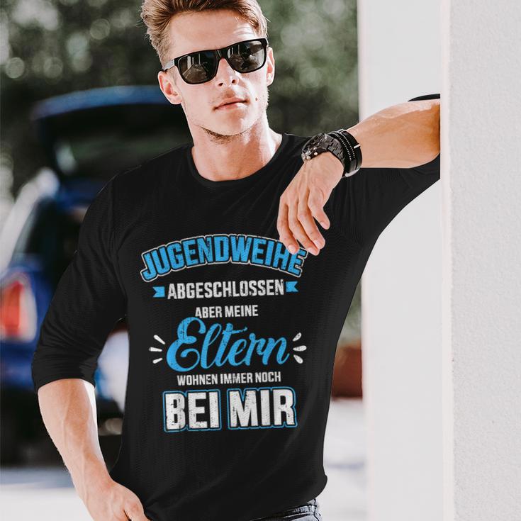 Youth Initiation Saying Eltern Wohnen Bei Mir Für Jungs Langarmshirts Geschenke für Ihn