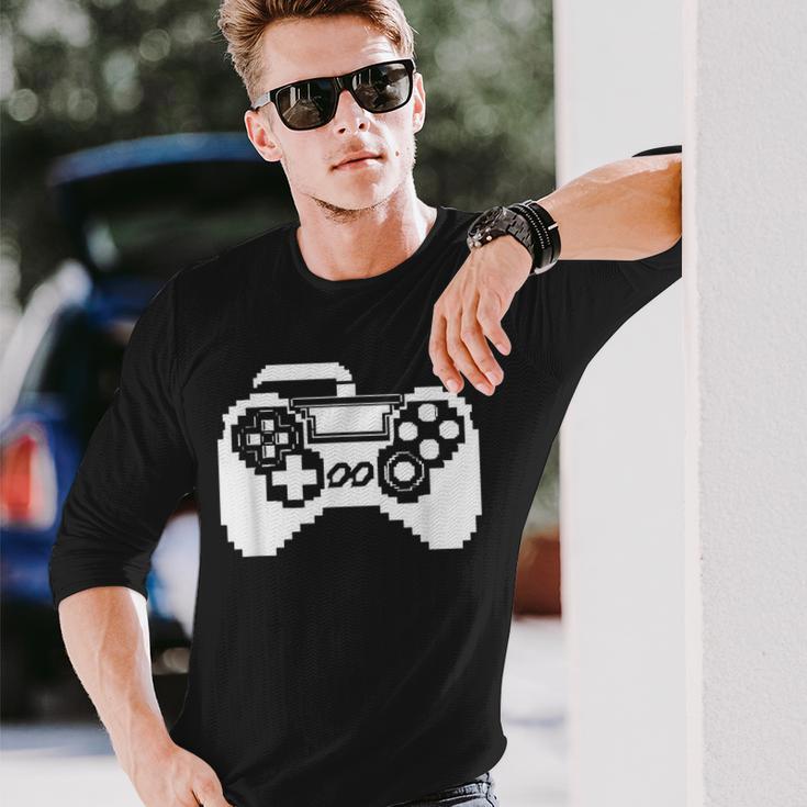 Game Controller Pixel Grafik Gamer Pc Spiele Langarmshirts Geschenke für Ihn