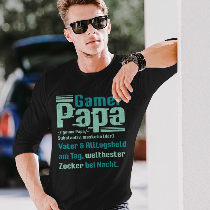 Gamer Papa Definition Gaming Pc Konsoleater Lustig Spruch Langarmshirts Geschenke für Ihn