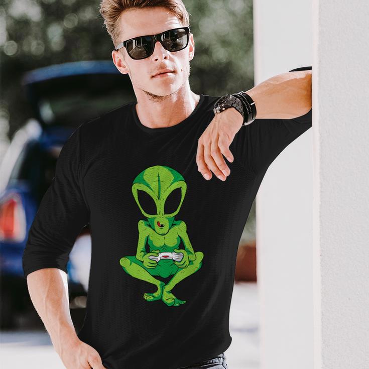 Gaming Alien Console Video Game Controller Cool Gamer Long Sleeve T-Shirt Gifts for Him