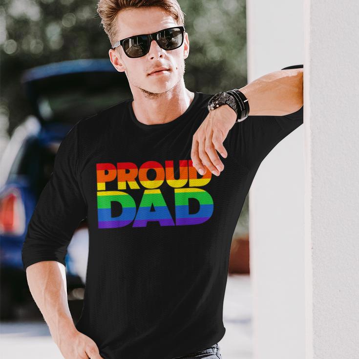 Gay Pride Proud Dad Lgbt Parent Father's Day Long Sleeve T-Shirt Gifts for Him