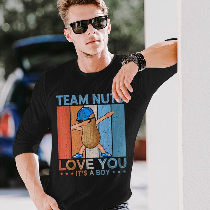 Gender Reveal Team Nuts Team Boy Retro Vintage Langarmshirts Geschenke für Ihn