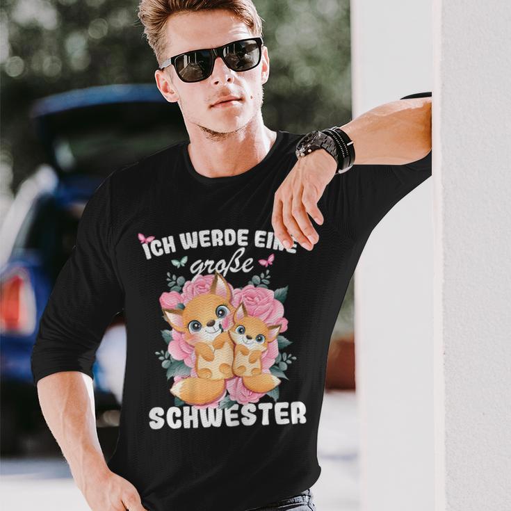 German Announcement Ich Werde Große Schwester S Langarmshirts Geschenke für Ihn