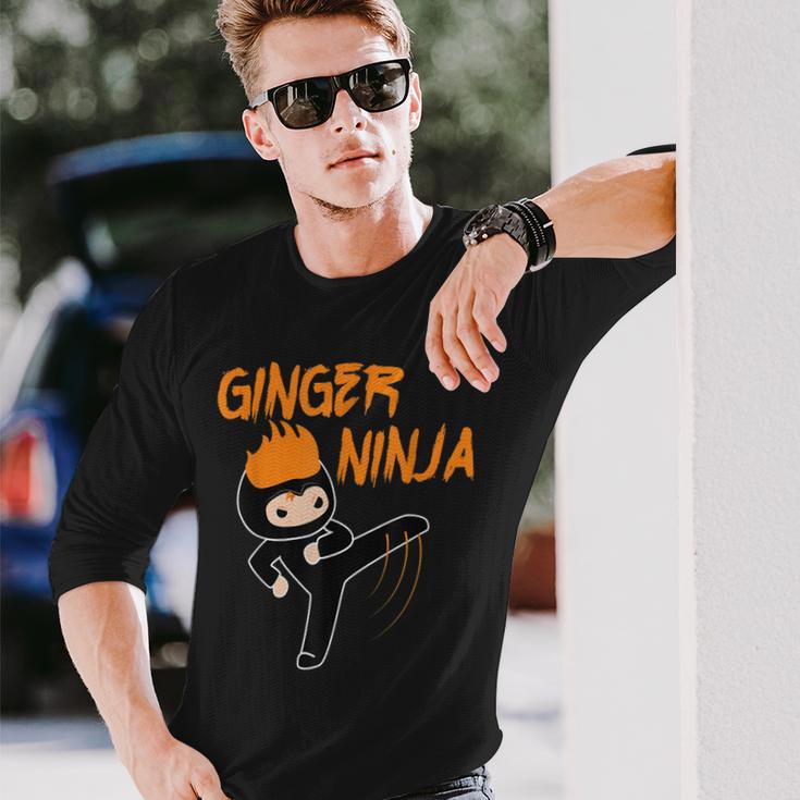 Ginger Ninja Warrior Ginga Red Hair Langarmshirts Geschenke für Ihn