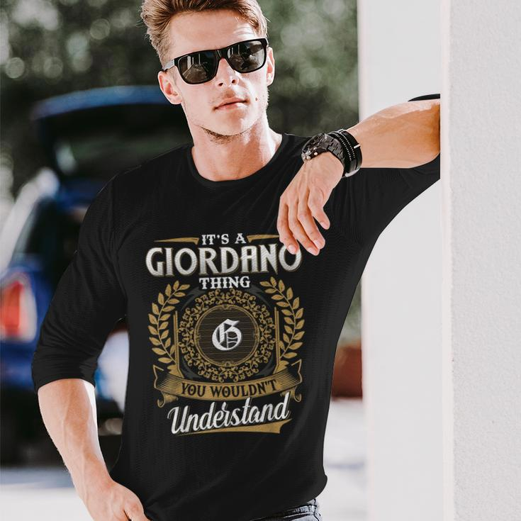Giordano Family Last Name Giordano Surname Personalized Long Sleeve T-Shirt Gifts for Him