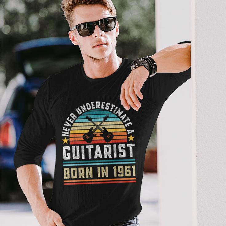 Gitarristen Born 1961 60 Geburtstag Gitarre Geschenk Papa Langarmshirts Geschenke für Ihn