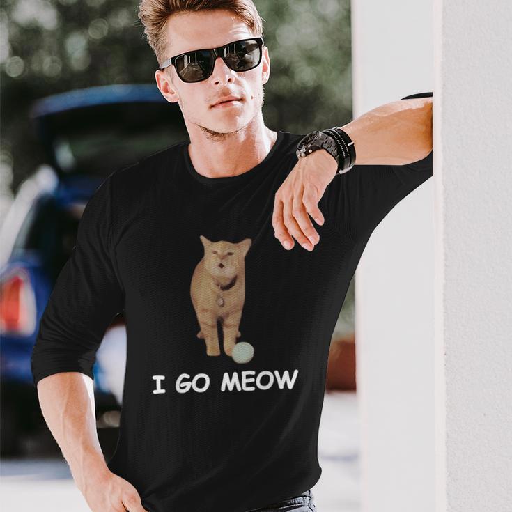 I Go Meow Lustige Singende Katze Meme Silly Cat Goes Meow Langarmshirts Geschenke für Ihn