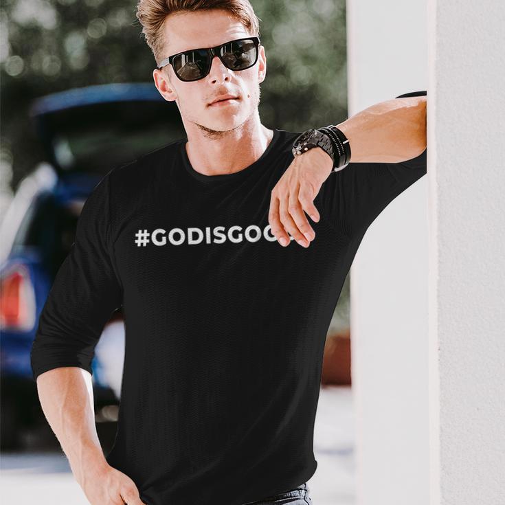 Godisgood Trendy God Is Good Hashtag Long Sleeve T-Shirt Gifts for Him