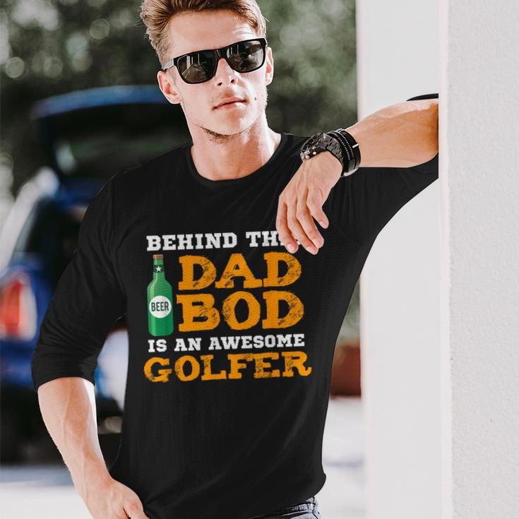 Golf Dad Bod Fathers Day Birthday Christmas Long Sleeve T-Shirt Gifts for Him